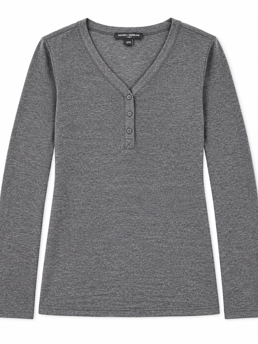 Mario Serrani Gray Long-Sleeve Henley Top